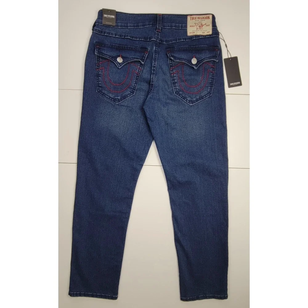 True Religion Mens Geno Relaxed Slim Fit Straight Leg Flap Pocket Size 34/30 New
